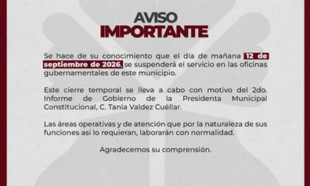Suspenden servicio en las oficinas gubernamentales de #TepejiDelRío por 2do. Informe de Gobierno de la Presidenta Municipal
