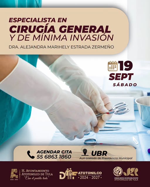 DIF de Atotonilco de Tula anuncia consulta especializada en cirugía general y de mínima invasión