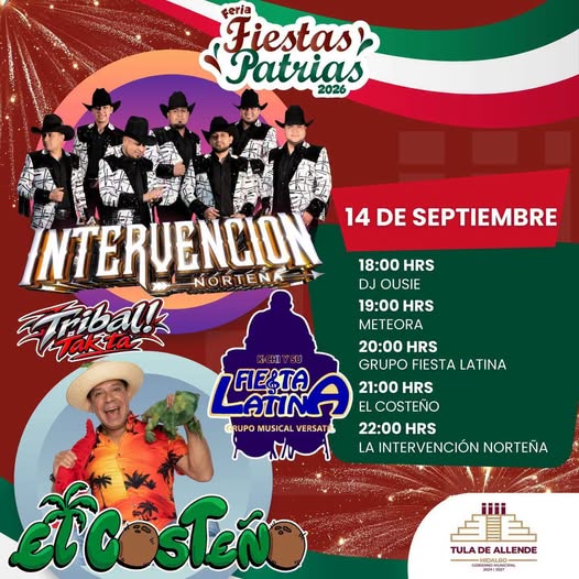 La fiesta continúa este 14 de septiembre en TulaDeAllende