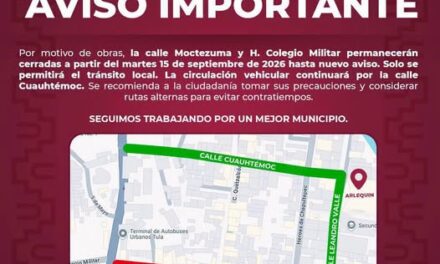 Habrá cierre de vialidades en Tula de Allende