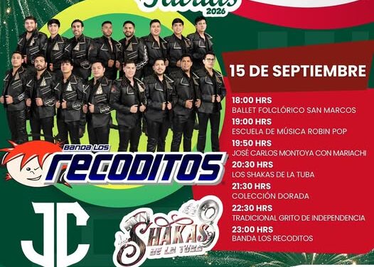 No te pierdas la presentación de la Banda los Recoditos en la Feria de las Fiestas Patrias en Tula de Allende