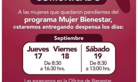 Entregarán despensas a beneficiarias pendientes del programa Mujer Bienestar en Tepeji del Río