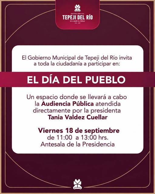 Gobierno de Tepeji del Río invita a la ciudadanía a participar en “El Día del Pueblo”