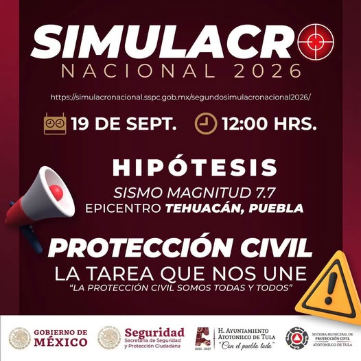 Atotonilco de Tula se suma al Segundo Simulacro Nacional 2026