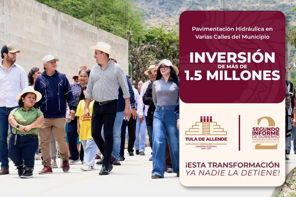 Avanzan obras de pavimentación hidráulica en comunidades de Tula