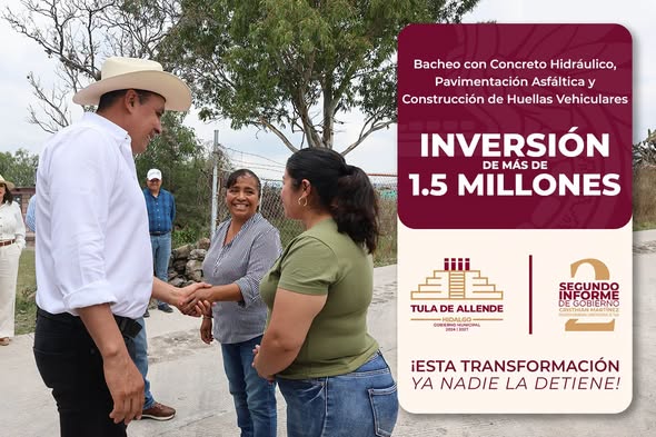 Avanzan trabajos de mejoramiento vial en comunidades y colonias de Tula