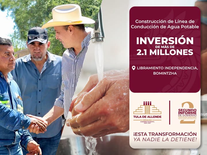 Destinan más de 2.1 millones de pesos a obra de agua potable en Bomintzha