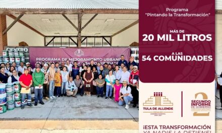 Entregan pintura a 54 comunidades de Tula mediante programa “Pintando la Transformación”