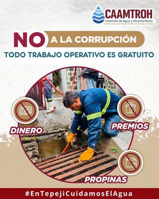 CAAMTROH exhorta a la población a no entregar dinero a trabajadores por servicios operativos