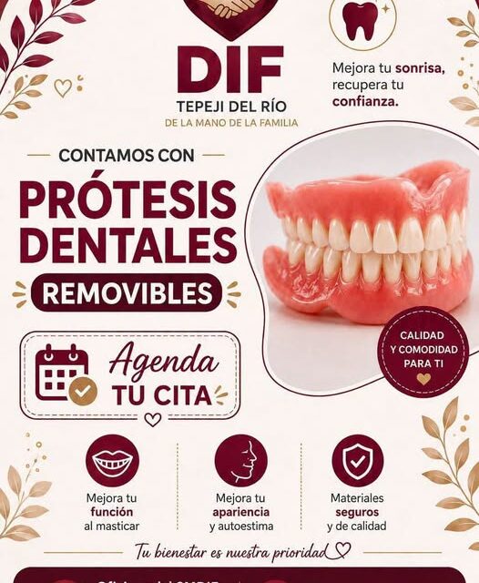 DIF Tepeji del Río ofrece prótesis dentales removibles para mejorar la salud bucal