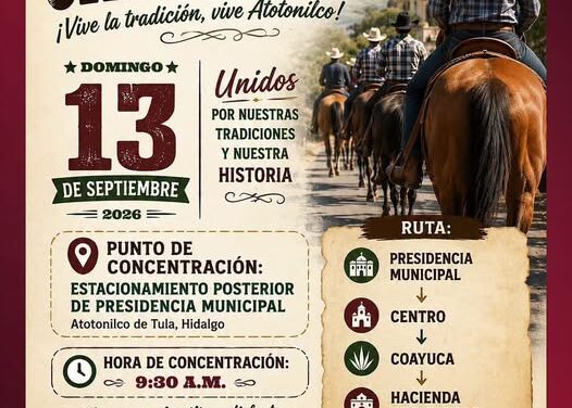 Atotonilco de Tula realizará Cabalgata de Fiestas Patrias 2026