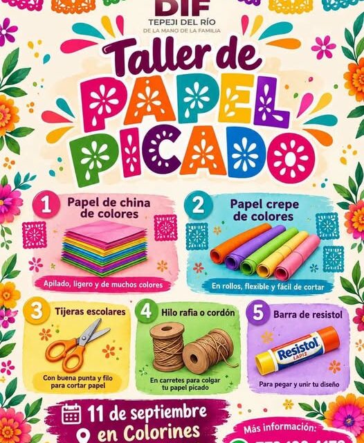 DIF Tepeji invita a la comunidad a participar en taller de papel picado