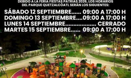 Parque Quetzalcóatl anuncia modificación de horarios por la Feria Fiestas Patrias 2026