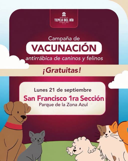 Habrá campaña de vacunación antirrábica en la colonia San Franciso en Tepeji del Río