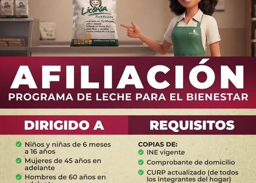 Invitan a familias de Atotonilco de Tula a incorporarse al Programa de Leche para el Bienestar