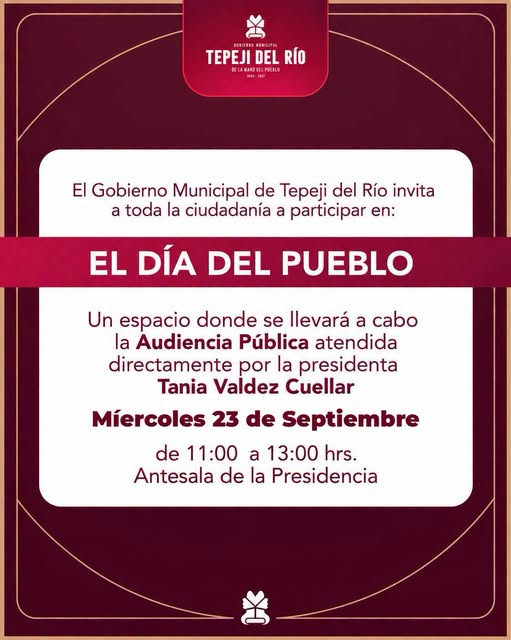 Gobierno de Tepeji del Río convoca a la ciudadanía a “El Día del Pueblo”