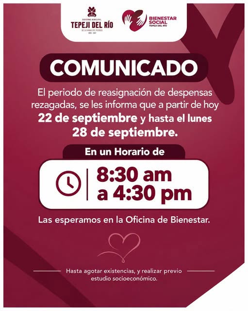 Inicia reasignación para personas rezagadas del programa “Mujer Bienestar” en Tepeji del Río