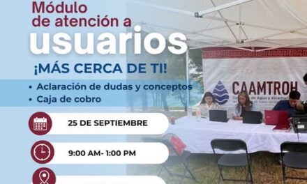 CAAMTROH acercará servicios y cajas de cobro a vecinos de Tlaxinacalpan