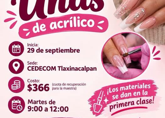 DIF Tepeji del Río anuncia curso de uñas de acrílico