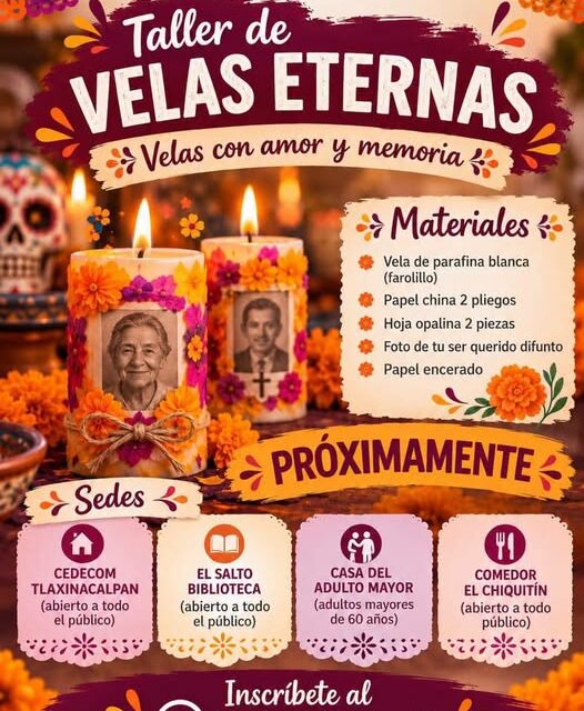 DIF Tepeji prepara Taller de Velas Eternas por Día de Muertos