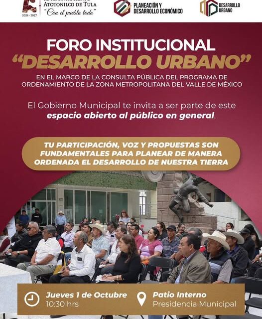 Convocan a foro sobre desarrollo urbano en Atotonilco de Tula