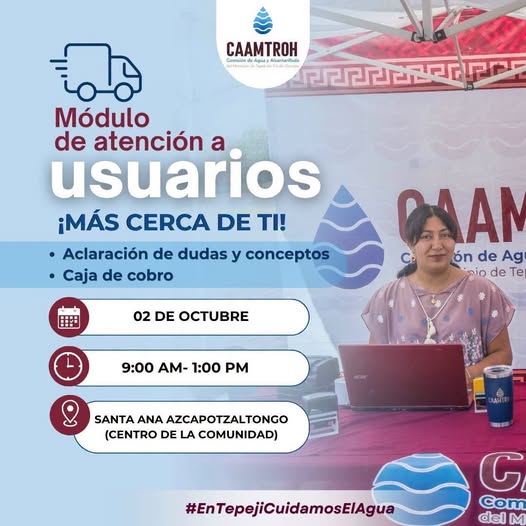 Módulo de atención de CAAMTROH acercará servicios a habitantes de Santa Ana Azcapotzaltongo