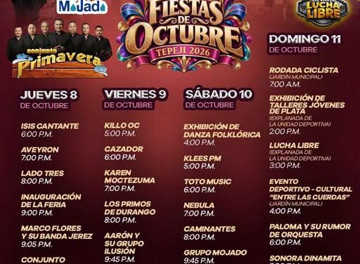 Cuatro días de fiesta en Tepeji Conoce el programa de las Fiestas de Octubre