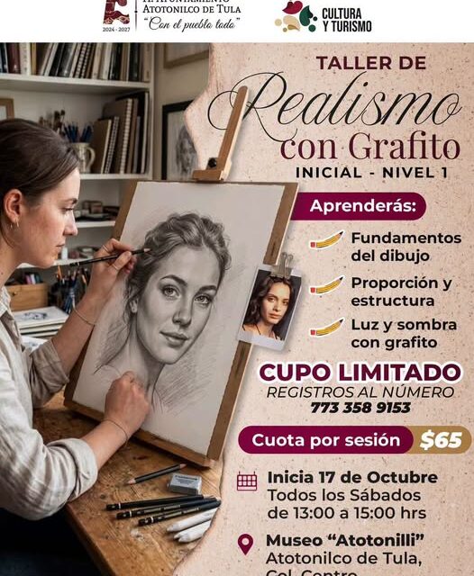 Invitan a taller de realismo con grafito en Atotonilco de Tula