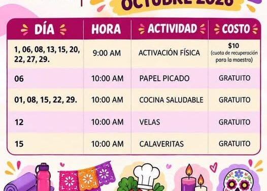 Actividades culturales, recreativas y de salud se realizarán en CEDECOM Tlaxinacalpan