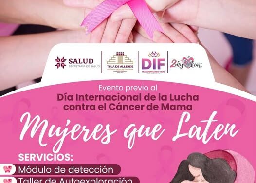 Tula realizará jornada “Mujeres que laten” en el marco del Día Internacional contra el Cáncer de Mama