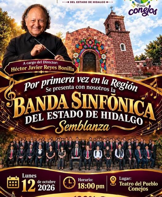 Banda Sinfónica del Estado de Hidalgo se presentará por primera vez en Atotonilco de Tula