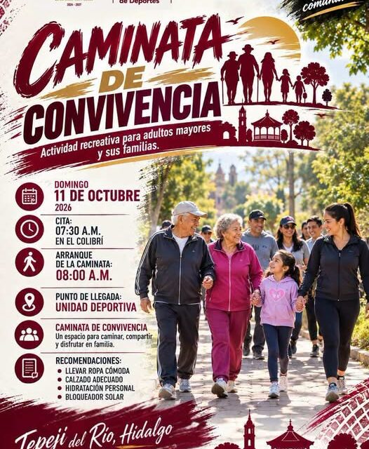 ¡A caminar en familia! Tepeji invita a adultos mayores a disfrutar de una jornada de convivencia