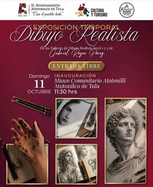 Presentarán muestra artística de dibujo realista en Atotonilco de Tula