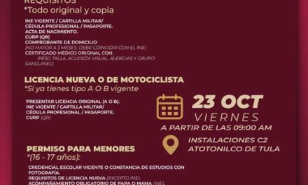 Anuncian jornada para tramitar licencias de conducir en Atotonilco de Tula