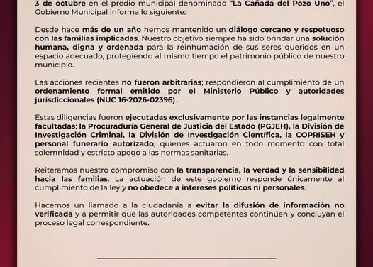 Comunicado gobierno municipal de Atotonilco de Tula