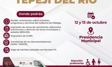 Realizarán expedición de actas del Registro del Estado Familiar en Tepeji del Río