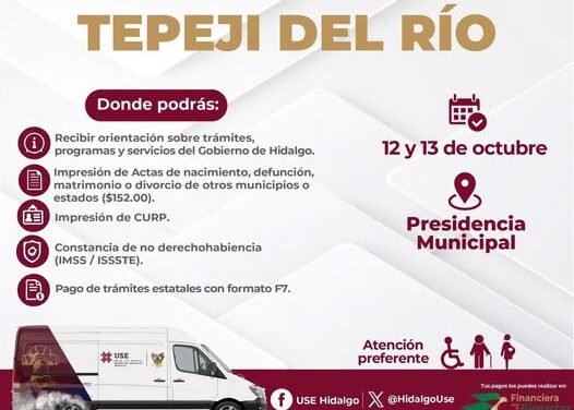 Realizarán expedición de actas del Registro del Estado Familiar en Tepeji del Río