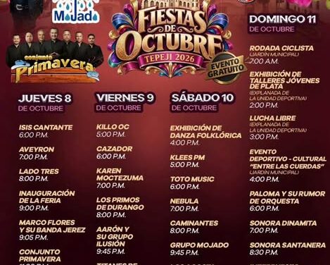 Hoy inician las Fiestas de Octubre Tepeji 2026