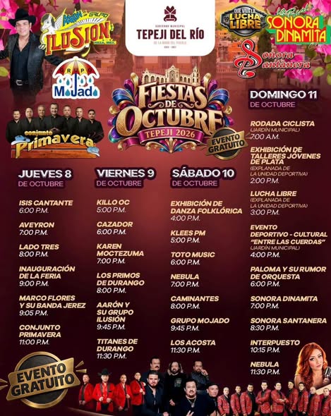 Hoy inician las Fiestas de Octubre Tepeji 2026