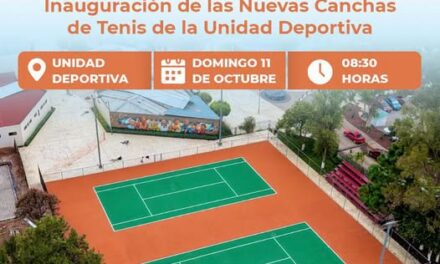Tula de Allende inaugurará nuevas canchas de tenis este 11 de octubre