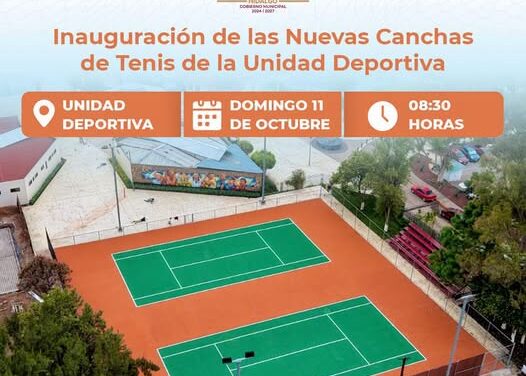 Tula de Allende inaugurará nuevas canchas de tenis este 11 de octubre