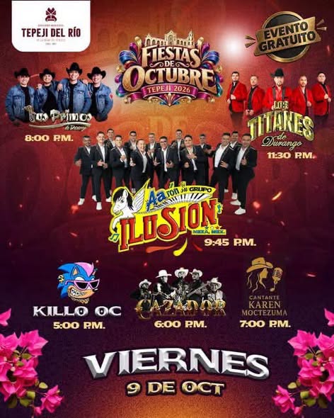 No te pierdas de noche de música y entretenimiento HOY en el segundo día de las Fiestas de Octubre