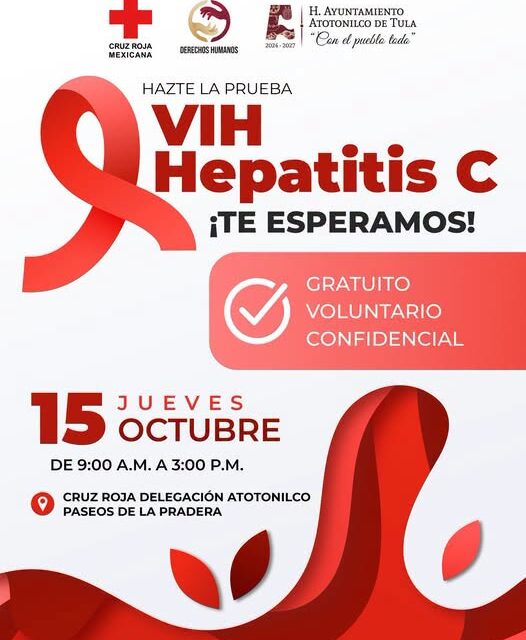 Realizarán jornada gratuita de pruebas rápidas de VIH y hepatitis C en Atotonilco