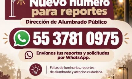 Alumbrado Público de Tepeji del Río habilita nuevo número de WhatsApp para reportes ciudadanos