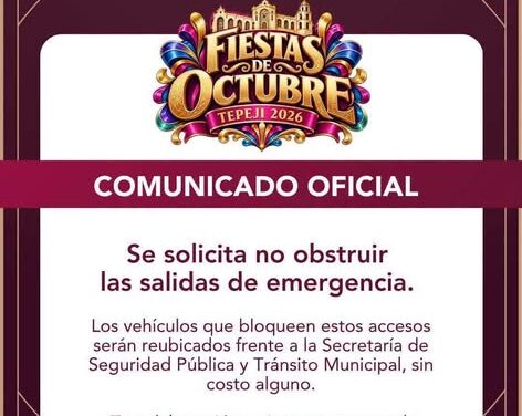 Exhortan a no obstruir salidas de emergencia durante las Fiestas de Octubre Tepeji 2026