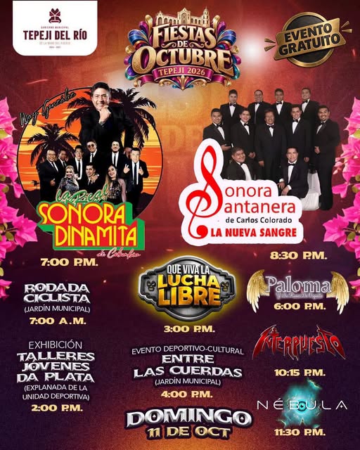 HOY ES EL ÚLTIMO DÍA DE LAS FIESTAS DE OCTUBRE TEPEJI 2026