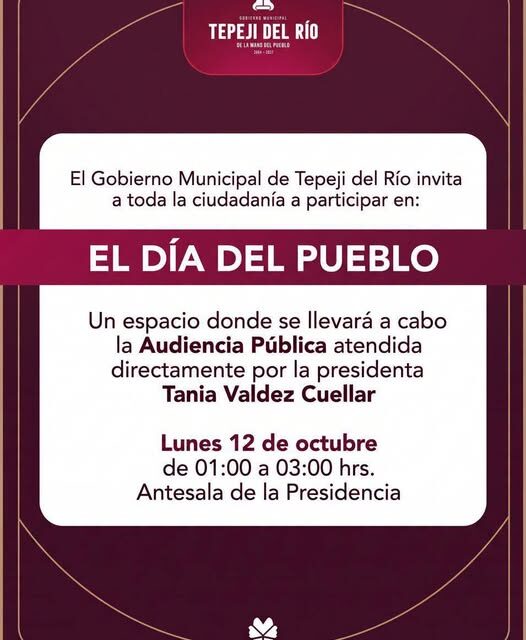 Gobierno de Tepeji del Río invita a la ciudadanía a participar en “El Día del Pueblo”