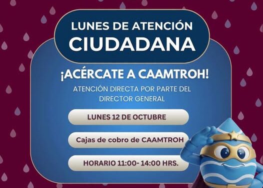 CAAMTROH brindará atención directa a usuarios de agua potable y alcantarillado en Tepeji del Río