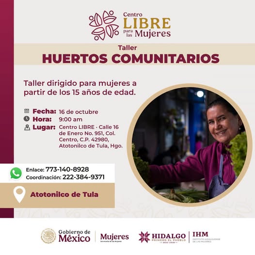Atotonilco de Tula invita a participar en taller de huertos comunitarios