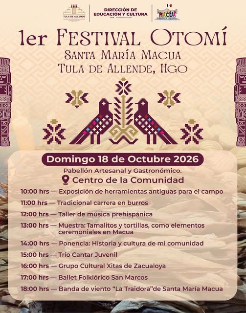 Santa María Macua será sede del Festival Otomí el próximo 18 de octubre